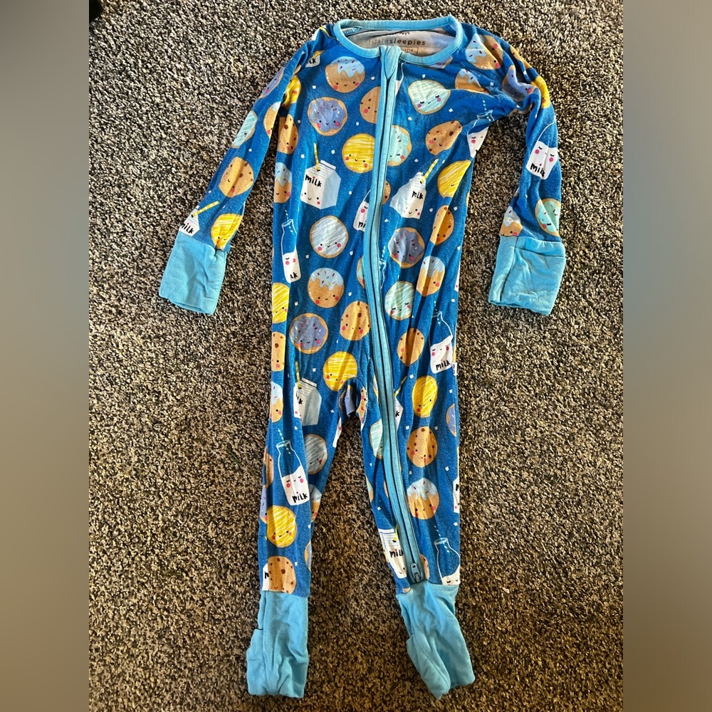 Little Sleepies Blue Cookie and Milk Footie